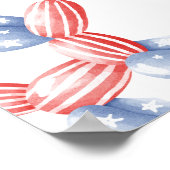 1回目の誕生日かわいいバルーン4th 7月パーティーへようこそ ポスター (角)