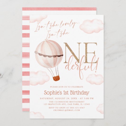 1回目の誕生日に熱気球が食べられたのは初めてじゃない? 招待状 (正面/裏面)