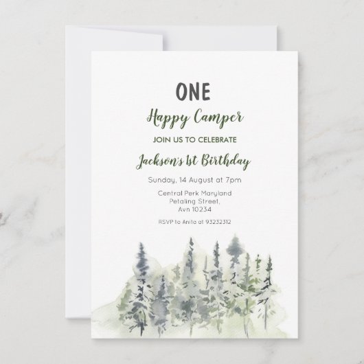 1回目の誕生日の招待状 招待状 (正面)