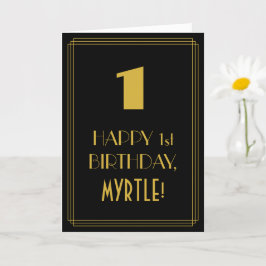 1回目の誕生日インスパイア～アールデコは「1」を見て名前 カード