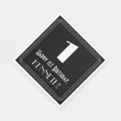 1回目の誕生日インスパイア~アールデコ「1」を見る、名前 スタンダードランチョンナプキン (角)