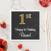 1回目の誕生日エレガント~豪華なフェイク金ゴールドルック# スタンダードランチョンナプキン (インサイチュ)