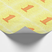 1回目の誕生日オレンジナンバーワンラッピング紙 ラッピングペーパー (角)