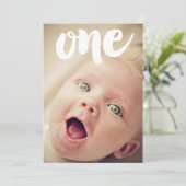 1回目の誕生日ナンバーワンフォトオーバーレイ招待状 招待状 (スタンド正面)