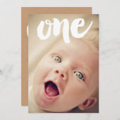 1回目の誕生日ナンバーワンフォトオーバーレイ招待状 招待状 (正面/裏面)