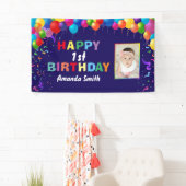 1回目の誕生日バルカラフルーン海軍青 横断幕 (インサイチュ)