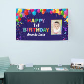 1回目の誕生日バルカラフルーン海軍青 横断幕 (トレードショー)