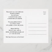 1回目の誕生日パーティーはっきりした:, カラフル Fireworks Look 箔招待状ポストカード (裏面)