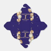 1回目の誕生日パーティーネイビーブルーと金ゴールドバルーン フェイバーボックス (折り畳みなし)