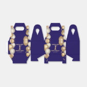 1回目の誕生日パーティーネイビーブルーと金ゴールドバルーン フェイバーボックス (折り畳みなし)