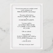 1回目の誕生日パーティーファンシー – スクリプトと名前をカスタムする 箔招待状 (裏面)