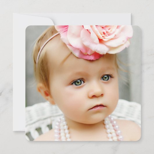 1回目の誕生日パーティーボーイガールフォトカード 招待状 (裏面)