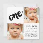 1回目の誕生日パーティーボーイガールフォトカード 招待状 (正面)