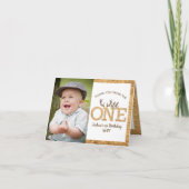 1回目の誕生日パーティー写真サンキューカード カード (正面)