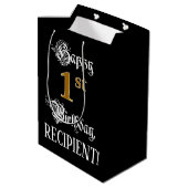 1回目の誕生日ファンシー～スクリプフェイクト；金ゴールドの外観；名前 ミディアムペーパーバッグ (裏面アングル)