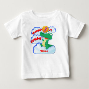1回目の誕生日ワニバルーン ベビーTシャツ