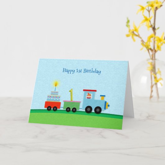 1回目の誕生日列車 カード (黄色い花)