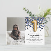 1回目の誕生日紙吹雪ポートレート 招待状 (スタンド正面)