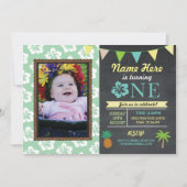 1回目の誕生日1アロハトロピカルフォトパーティー招待状 招待状 (正面)