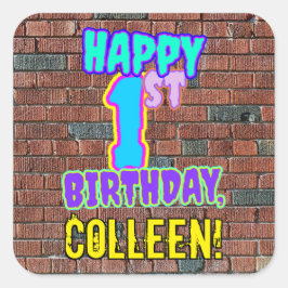 1回目の誕生日 – おもしろい、アーバングラフィティインスパイアルックス スクエアシール