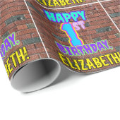 1回目の誕生日:おもしろい、アーバングラフィティインスパイアルックス ラッピングペーパー (ロールコーナー)