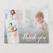 1回目の誕生日、またはどの年も、ありがとうフォトコラージュ ポストカード (正面)