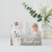 1回目の誕生日、またはどの年も、ありがとうフォトコラージュ ポストカード (スタンド正面)