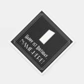 1回目の誕生日:インスパイアアールデコの「1」 +名前 スタンダードランチョンナプキン (角)