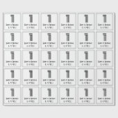 1回目の誕生日:インスパイアアールデコスタイル「1」 +名前 ラッピングペーパー (フラット)