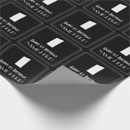 1回目の誕生日：インスパイアアールデコ「1」の外観と名前 ラッピングペーパー