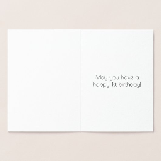 1回目の誕生日:インスパイアアールデコ「1」の外観と名前 箔カード (内部)