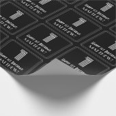 1回目の誕生日：インスパイアアールデコ「1」を表示/名前 ラッピングペーパー (角)