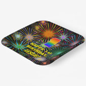 1回目の誕生日：カラフルおもしろい祝賀花火 ペーパープレート (傾斜あり)