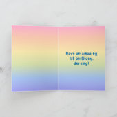 1回目の誕生日:カラフル虹#1、名前をカスタムする カード (内部)