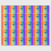 1回目の誕生日： カラフル、おもしろいレインボーパターン# 1 ラッピングペーパー (フラット)