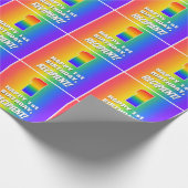 1回目の誕生日： カラフル、おもしろいレインボーパターン# 1 ラッピングペーパー (角)