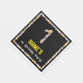 1回目の誕生日:フローラ花数,名前をカスタムする スタンダードランチョンナプキン (角)