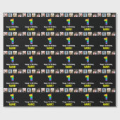 1回目の誕生日：レインボー「1」;カスタム写真と名前 ラッピングペーパー (フラット)