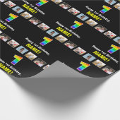 1回目の誕生日：レインボー「1」;カスタム写真と名前 ラッピングペーパー (角)