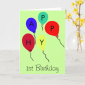 1回目を迎える吹きカラフル出飛んでいるし カード (黄色い花)