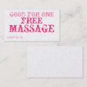 1回限りの無料マッサージに最適-カード 割引カード (正面/裏面)