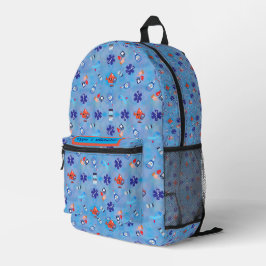 1型または2型糖尿病カラフルプリント プリントバックパック