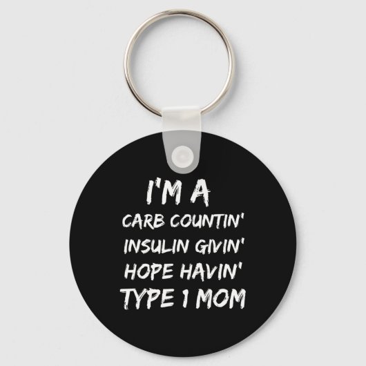 1型マママ糖尿病認識度月 キーホルダー (正面)