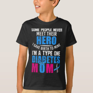 1型糖尿病お母さん T1D 糖尿病啓発 Tシャツ