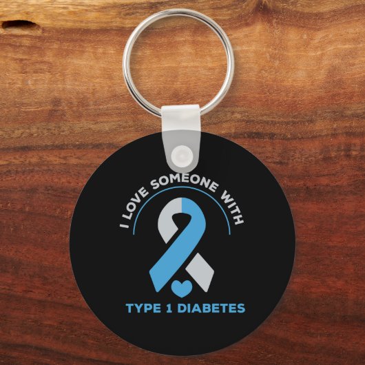 1型糖尿病のプレゼントを持つ人が大好き認識度 キーホルダー (正面)