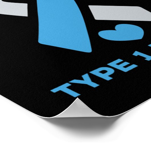 1型糖尿病のプレゼントを持つ人が大好き認識度 ポスター (角)