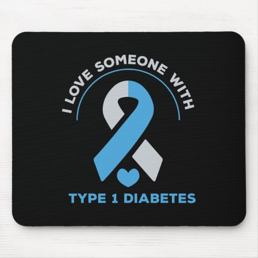 1型糖尿病のプレゼントを持つ人が大好き認識度 マウスパッド (正面)