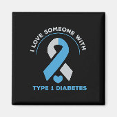 1型糖尿病のプレゼントを持つ人が大好き認識度 マグネット (正面)