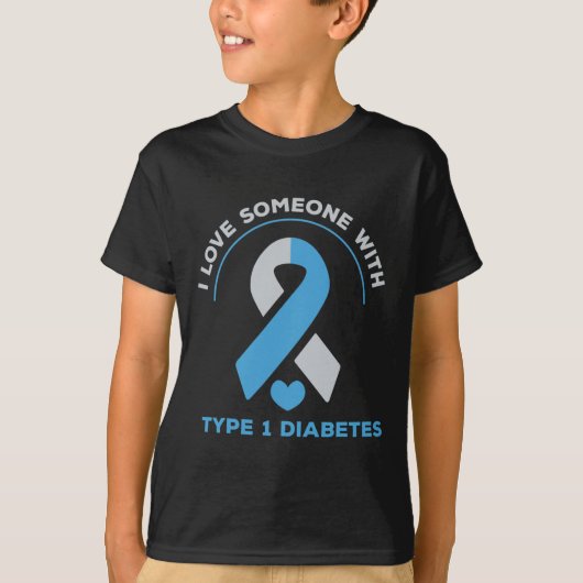 1型糖尿病のプレゼントを持つ人が大好き認識度 Tシャツ (正面)