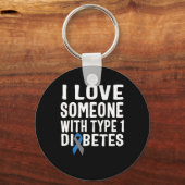 1型糖尿病の人を愛する認識度1 キーホルダー (正面)